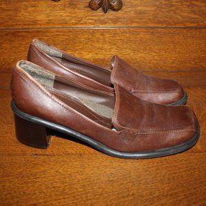 Predictions Brown Leather Loafers Size 9